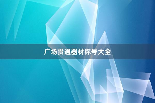 广场贯通器材称号大全